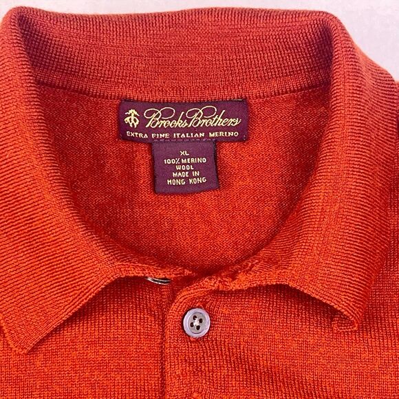 Brooks Brothers Extra Fine Italian Merino Wool Women’s XL Red Collared Sweater - Picture 4 of 16